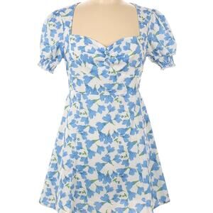 Cider Brand Blue Morning Glory Mini Dress Junior's size Medium